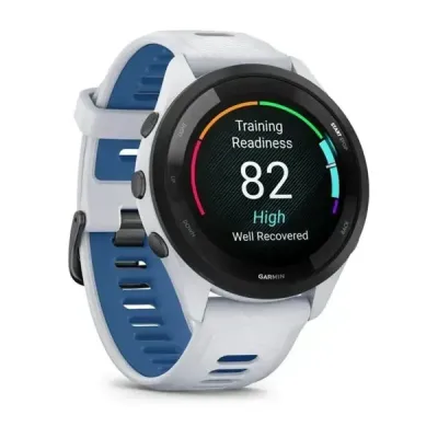 Смарт-годинник Garmin Forerunner 265 з чорним безелем, білим корпусом та біло-синім силіконовим ремінцем - 2 Смарт-годинник Garmin Forerunner 265 з чорним безелем, білим корпусом та біло-синім силіконовим ремінцем - 2 - Robinzon.ua