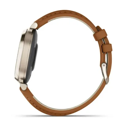 Смарт-годинник Garmin Lily 2 Classic кремово-золотистий, світло-коричневий шкіряний ремінець - 2 - Robinzon.ua
