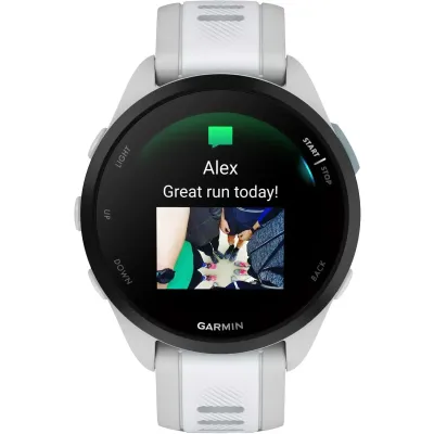 Смарт-часы Garmin Forerunner 165 Music, силиконовый ремешок цвета туманно-серый/белый камень - 6 - Robinzon.ua