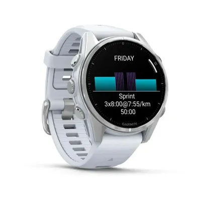 Смарт-часы Garmin Fenix 8 – 43 мм, AMOLED, серебристые с силиконовым ремешком цвета белый камень - 2 Смарт-часы Garmin Fenix 8 – 43 мм, AMOLED, серебристые с силиконовым ремешком цвета белый камень - 2 - Robinzon.ua