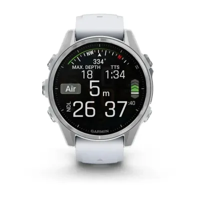 Смарт-часы Garmin Fenix 8 – 43 мм, AMOLED, серебристые с силиконовым ремешком цвета белый камень - 7 Смарт-часы Garmin Fenix 8 – 43 мм, AMOLED, серебристые с силиконовым ремешком цвета белый камень - 7 - Robinzon.ua