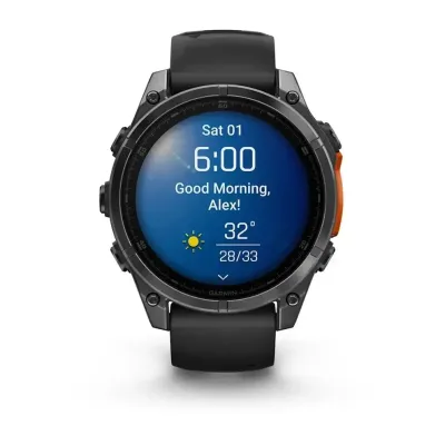 Смарт-часы Garmin Fenix 8 – 47 мм, AMOLED, сланцево-серые с черным силиконовым ремешком - 1 - Robinzon.ua