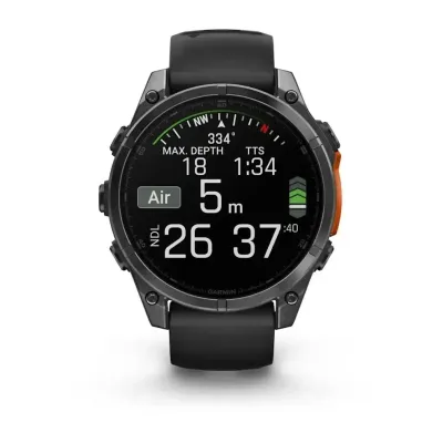 Смарт-часы Garmin Fenix 8 – 47 мм, AMOLED, сланцево-серые с черным силиконовым ремешком - 7 - Robinzon.ua