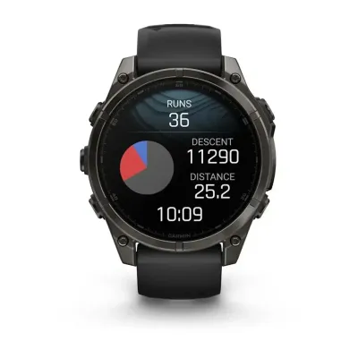 Смарт-часы Garmin Fenix 8 – 47 мм, AMOLED Sapphire, титан с DLC-покрытием Carbon Gray и силиконовым ремешком черного/серого цвета - 7 - Robinzon.ua