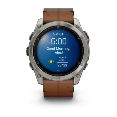 Смарт-годинник Garmin Fenix 8 – 51 мм, AMOLED Sapphire, титан з DLC-покриттям Carbon Gray та каштановим шкіряним ремінцем - 2 Смарт-годинник Garmin Fenix 8 – 51 мм, AMOLED Sapphire, титан з DLC-покриттям Carbon Gray та каштановим шкіряним ремінцем - 2 - Robinzon.ua