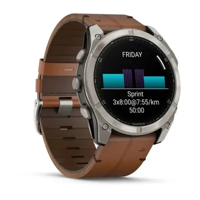 Смарт-годинник Garmin Fenix 8 – 51 мм, AMOLED Sapphire, титан з DLC-покриттям Carbon Gray та каштановим шкіряним ремінцем - 3 Смарт-годинник Garmin Fenix 8 – 51 мм, AMOLED Sapphire, титан з DLC-покриттям Carbon Gray та каштановим шкіряним ремінцем - 3 - Robinzon.ua