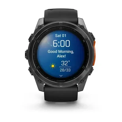 Смарт-часы Garmin Fenix 8 – 51 мм, AMOLED, сланцево-серые с черным силиконовым ремешком - 1 - Robinzon.ua