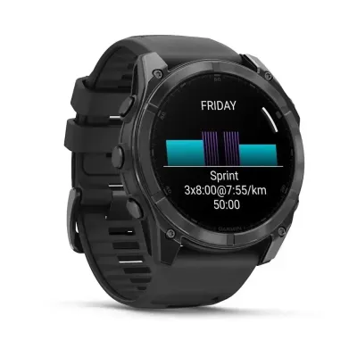 Смарт-часы Garmin Fenix 8 – 51 мм, AMOLED, сланцево-серые с черным силиконовым ремешком - 2 - Robinzon.ua