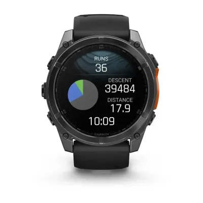 Смарт-часы Garmin Fenix 8 – 51 мм, AMOLED, сланцево-серые с черным силиконовым ремешком - 8 - Robinzon.ua