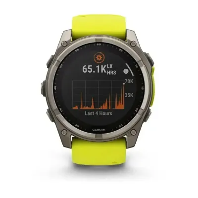 Смарт-годинник Garmin Fenix 8 – 51 мм, Solar Sapphire, титан з яскраво-жовтим/графітовим силіконовим ремінцем - 1 Смарт-годинник Garmin Fenix 8 – 51 мм, Solar Sapphire, титан з яскраво-жовтим/графітовим силіконовим ремінцем - 1 - Robinzon.ua