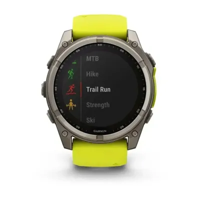 Смарт-годинник Garmin Fenix 8 – 51 мм, Solar Sapphire, титан з яскраво-жовтим/графітовим силіконовим ремінцем - 6 Смарт-годинник Garmin Fenix 8 – 51 мм, Solar Sapphire, титан з яскраво-жовтим/графітовим силіконовим ремінцем - 6 - Robinzon.ua