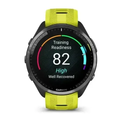 Смарт-часы Garmin Forerunner 965 с карбоново-серым титановым безелем, черным корпусом и желтым силиконовым ремешком - 5 - Robinzon.ua