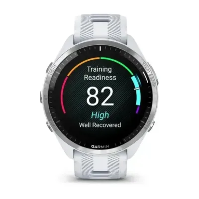 Смарт-годинник Garmin Forerunner 965 з титановим безелем, білим корпусом та біло-сірим силіконовим ремінцем - 5 - Robinzon.ua