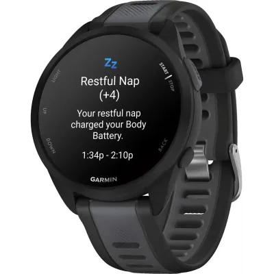 Смарт-часы Garmin Forerunner 165, черный/сланцево-серый силиконовый ремешок - 2 - Robinzon.ua