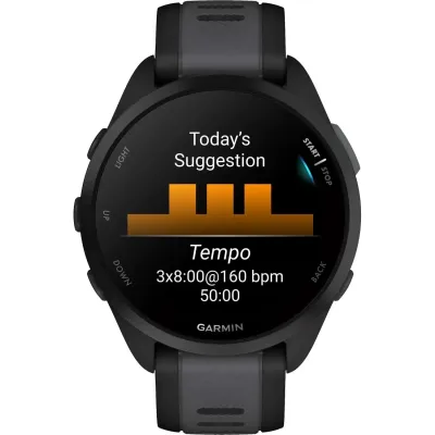 Смарт-часы Garmin Forerunner 165, черный/сланцево-серый силиконовый ремешок - 6 - Robinzon.ua