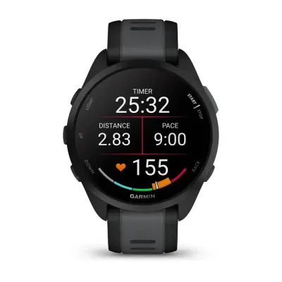Смарт-часы Garmin Forerunner 165, черный/сланцево-серый силиконовый ремешок - 7 - Robinzon.ua
