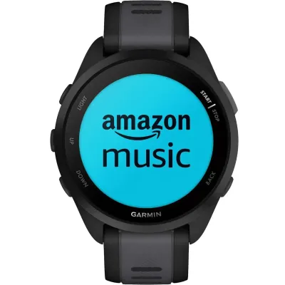 Смарт-годинник Garmin Forerunner 165 Music, чорний/сланцево-сірий силіконовий ремінець - 1 - Robinzon.ua