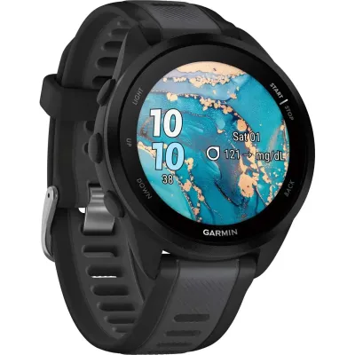 Смарт-годинник Garmin Forerunner 165 Music, чорний/сланцево-сірий силіконовий ремінець - 3 - Robinzon.ua