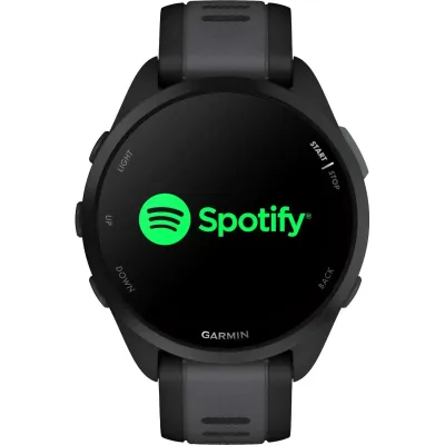 Смарт-годинник Garmin Forerunner 165 Music, чорний/сланцево-сірий силіконовий ремінець - 4 - Robinzon.ua