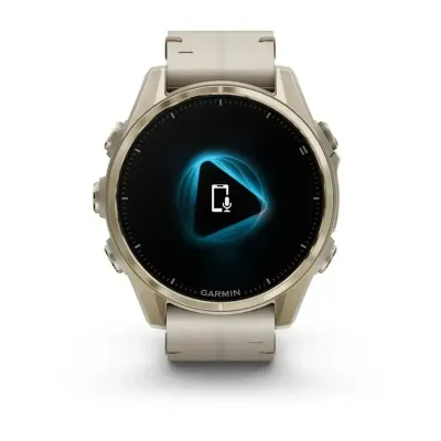 Смарт-часы Garmin Fenix 8 – 43 мм, AMOLED Sapphire, золотистые с кожаным ремешком цвета серый известняк - 4 - Robinzon.ua