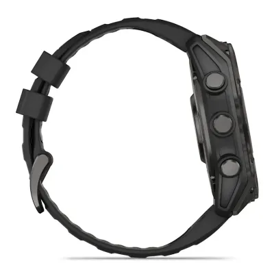 Смарт-годинник Garmin Fenix 8 – 51 мм, AMOLED Sapphire, титан з DLC-покриттям Carbon Gray і силіконовим ремінцем чорного/сірого кольору - 8 - Robinzon.ua