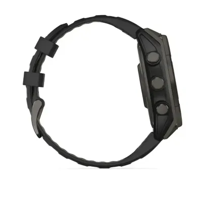 Смарт-годинник Garmin Fenix 8 – 47 мм, Solar Sapphire, титан з DLC-покриттям Carbon Gray та силіконовим ремінцем чорного/сірого кольору - 4 - Robinzon.ua