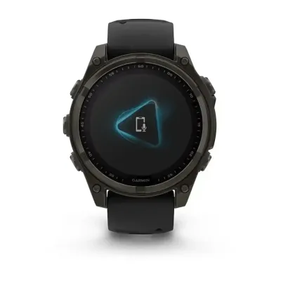Смарт-годинник Garmin Fenix 8 – 47 мм, Solar Sapphire, титан з DLC-покриттям Carbon Gray та силіконовим ремінцем чорного/сірого кольору - 5 - Robinzon.ua