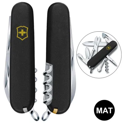 Складаний ніж Victorinox CLIMBER MAT чорний матовий лак з жовт.лого 1.3703.3.M0008p - 1 Складаний ніж Victorinox CLIMBER MAT чорний матовий лак з жовт.лого 1.3703.3.M0008p - 1 - Robinzon.ua