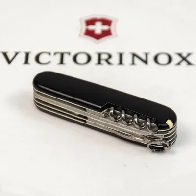 Складаний ніж Victorinox HUNTSMAN MAT чорний матовий лак 1.3713.3.M0007p - 1 - Robinzon.ua