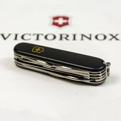 Складаний ніж Victorinox HUNTSMAN MAT чорний матовий лак з жовт.лого 1.3713.3.M0008p - 4 - Robinzon.ua