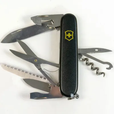 Складаний ніж Victorinox HUNTSMAN MAT чорний матовий лак з жовт.лого 1.3713.3.M0008p - 7 - Robinzon.ua
