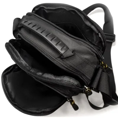 Чоловіча сумка наплічна Lanpad чорна - 4 - Robinzon.ua