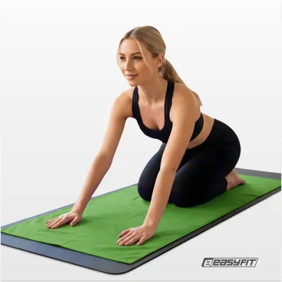 Рушник для йоги EasyFit Yoga Mat Towel з мікрофібри (Зелений) - 5 - Robinzon.ua