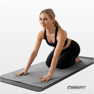 Рушник для йоги EasyFit Yoga Mat Towel з мікрофібри (Сірий) - 5 - Robinzon.ua