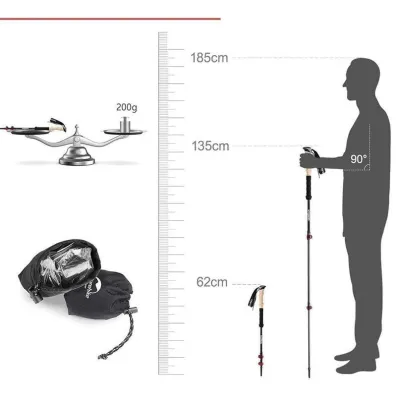 Треккинговые ультралегкие палки Naturehike NH20DS003 черные (цена за пару). - 4 - Robinzon.ua