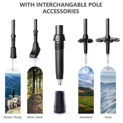 Треккинговые ультралегкие палки Naturehike NH20DS003 черные (цена за пару). - 7 - Robinzon.ua