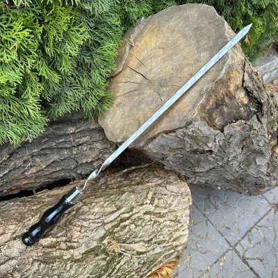 Шампур Mzavod з дерев'яною ручкою 630х12х3мм чорний - 1 - Robinzon.ua