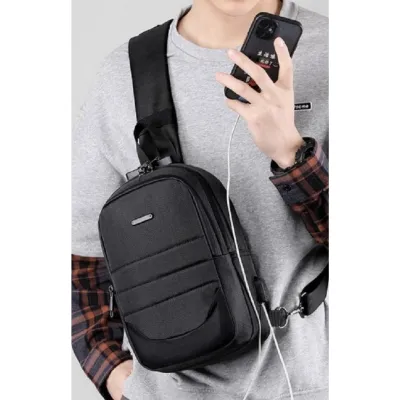 Сумка-слинг мужская Confident из ткани черная - 3 - Robinzon.ua