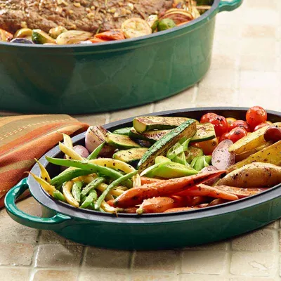 Жаровня (котел) овальная чугунная эмаль 5.2л Big Green Egg 117670. - 2 Жаровня (котел) овальная чугунная эмаль 5.2л Big Green Egg 117670. - 2 - Robinzon.ua