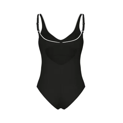 Купальник закритий для жінок Arena CLIP BACK SWIMSUIT SOLID B Чорний, Білий 38 (010651-510 38) - 2 - Robinzon.ua