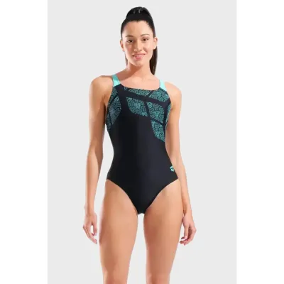Купальник закритий для жінок Arena KIKKO SWIMSUIT SWIM PRO BACK Чорний, Бірюзовий 36 (010807-580 36) - 2 - Robinzon.ua