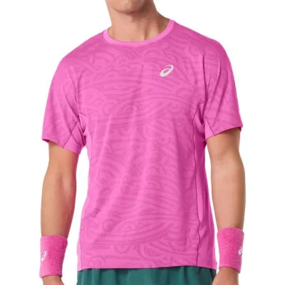 Чоловіча Футболка Asics MATCH JACQUARD SS TOP Рожевий M (2041A391-700 M) - 3 - Robinzon.ua