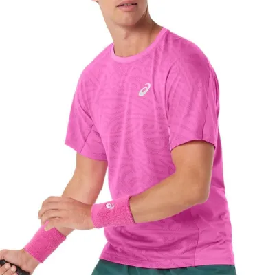 Чоловіча Футболка Asics MATCH JACQUARD SS TOP Рожевий M (2041A391-700 M) - 4 - Robinzon.ua