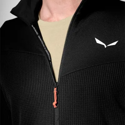 Флис мужской Salewa PUEZ WAFFLE HYB PL JACKET M 28859 0910 - 48/M - черный - 3 - Robinzon.ua