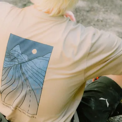 Футболка мужская Salewa EAGLE SUNSET LOOSE T-SHIRT M 29150 7180 - 52/XL - бежевый - 2 - Robinzon.ua