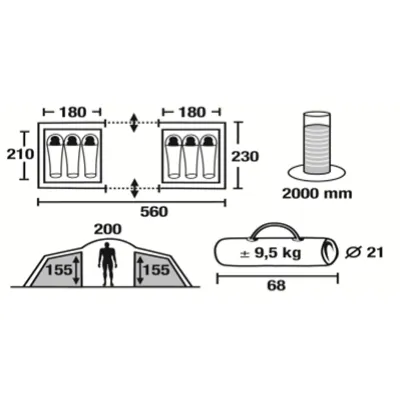 Туристичний намет 6-місна Camping 6 - 5 - Robinzon.ua
