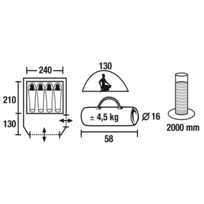 Туристичний намет 4-місний Travel Plus 4 - 3 - Robinzon.ua