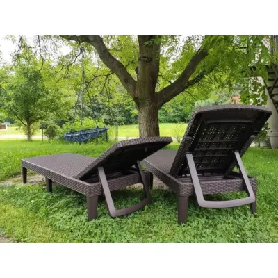 Шезлонг пластиковий Keter Jaipur Sun lounger, віскі коричневий - 2 - Robinzon.ua