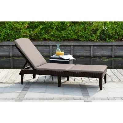 Шезлонг пластиковий Keter Jaipur Sun lounger, віскі коричневий - 4 - Robinzon.ua