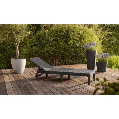 Шезлонг пластиковий Keter Jaipur Sun lounger, сірий - 5 - Robinzon.ua